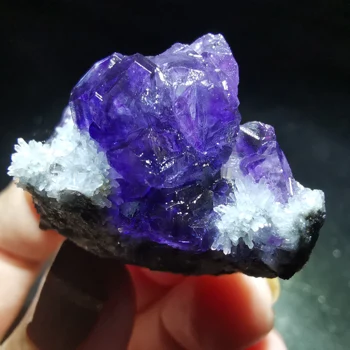 

25.7gNatural rare purple fluorite cluster mineral specimen stone and CRYSTAL HEALING CRYSTAL QUARTZ GEM