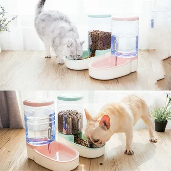 

Pet Cat Automatic Feeders Plastic Dog Water Bottle Large Capacity Food Water Dispenser Cats Dogs Feeding Bowls ZM917