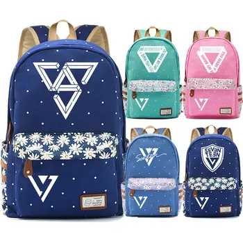 

Kpop Music Grounp Seventeen Idol Flowers Dot Boy Girl School bag Women Bagpack Teenagers Canvas Lady Femme Backpack
