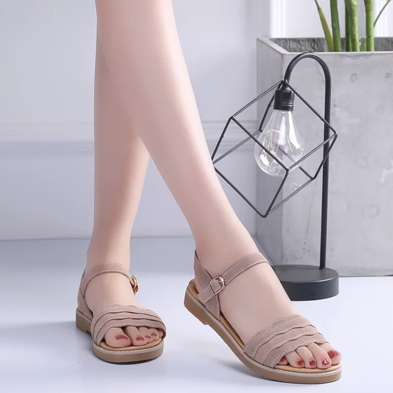 

Sandals Women's Summer 2019 Hard-Style Students Sandals Casual Flat Anti-slip shu nv kuan Sandals