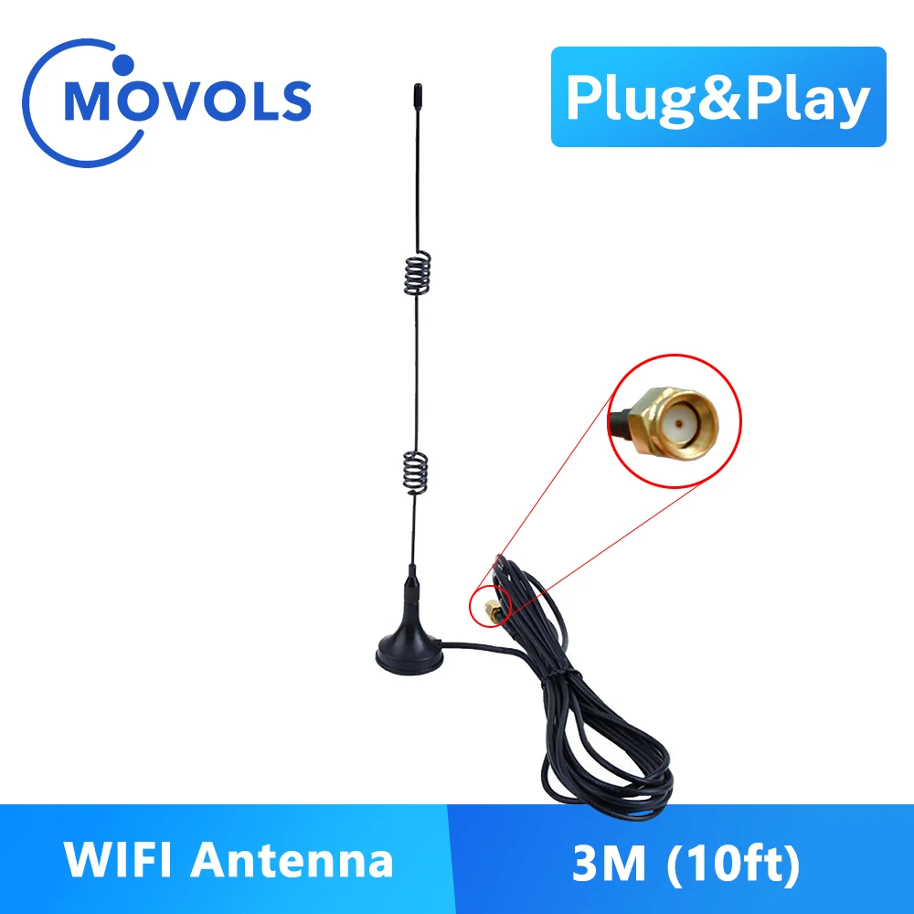 Amplificador de rango de antena, extensor de antena, 2,4 GHz, 9DBI, Wifi, WLAN, 5 x, Base