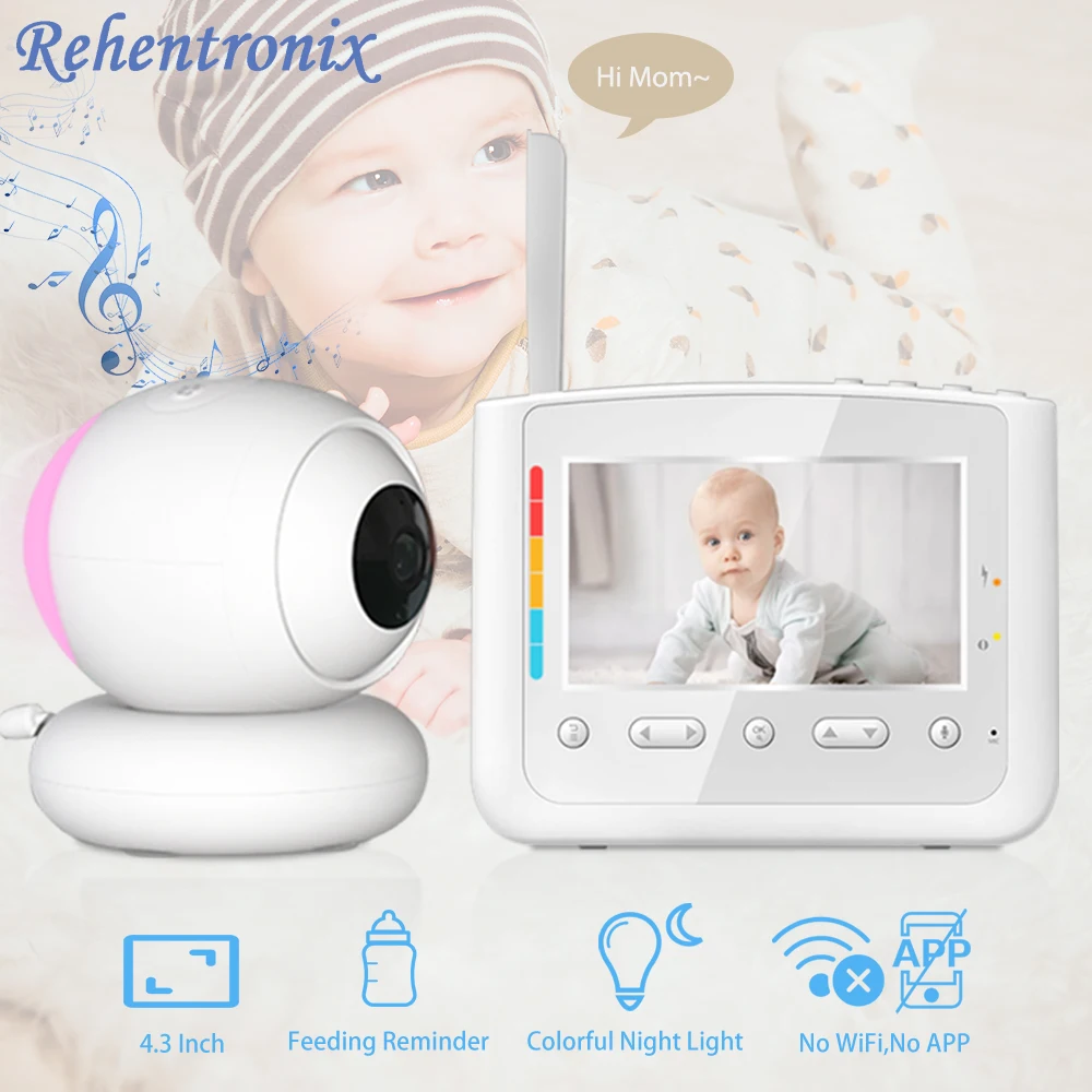 

4.3 Inch Baby Monitor with Camera Wireless 2 way Talk Monitor video Baby Camera with Feeding Reminder IR Night Vision Monitor