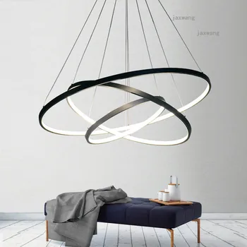 

Postmodern LED Round Pendant Lamps Nordic Light Luxury Chandeliers Restaurant Simple Hanging Lamps Dining Room Light Fixures
