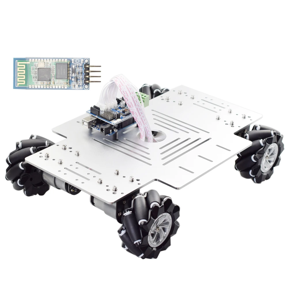 PS2 HC-06 for Arduino Control 10KG Load Mecanum Wheel Robot Car Chassis Kit with 4pcs 12V Speed Encoder Motor DIY Stem Toy Parts