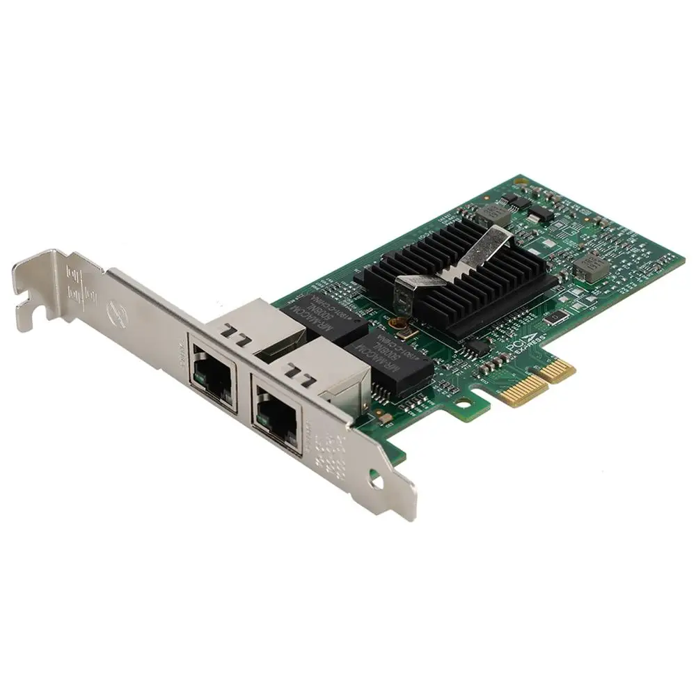 Для Intel 82575EB 10/100/1000 Мбит/с PCI-E Gigabit Ethernet sim-карта, двойной Порты и разъёмы Встроенный высоко Скорость сетевая карта для настольного компьютера