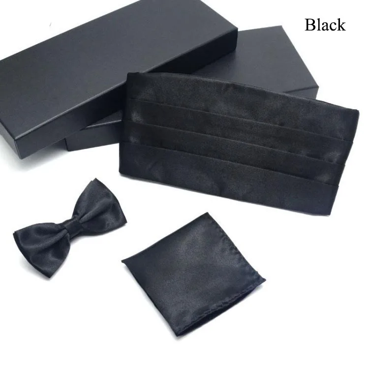 Black suit 1 Deepeel, 1 шт., 13 см* 80-115 см, мужской костюм, широкие пояса, галстук-бабочка, карман, полотенце, костюм из трех предметов, Шелковый мужской пояс YK692 - Цвет: Black suit 1
