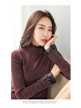 

T-shirt woman long-sleeved round collar loose render unlined upper garment to pure White