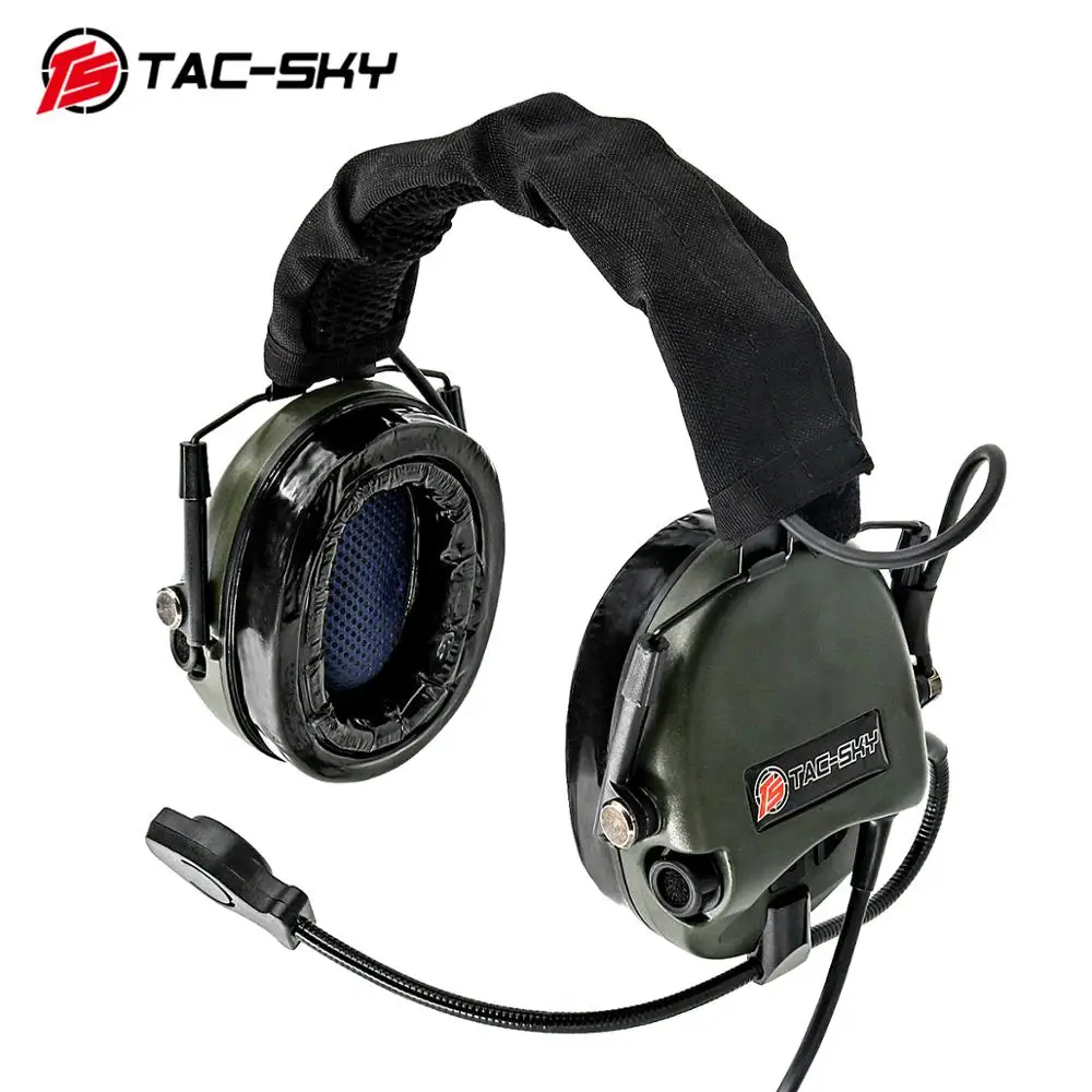 TAC-SKY TEA Hi-Threat Tier 1 Silicone Earmuffs Edition Outdoor Airsoft Military Aviation Noise Reduction Pickup Tactical Headset