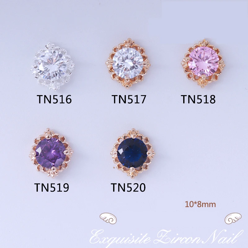 

10 Pcs Shiny Zircon 3D Nail Art Decorations Luxury Diamond Crystal Charm Alloy Around Jewelry Manicure Design Accessories