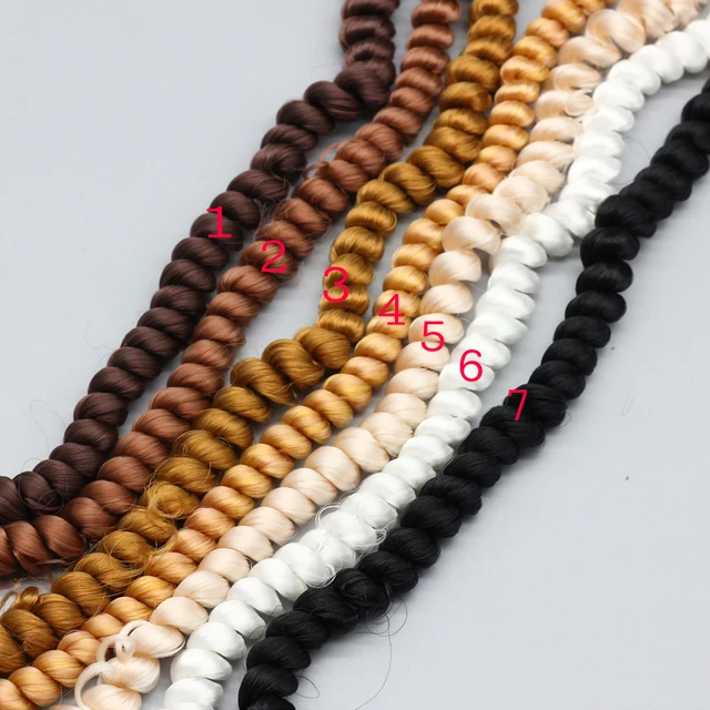 100cm DIY Fine curly wigs hair white brown black Natural color for braided Wigs for BJD 1/3 1/6 1/4 Dolls wig Accessories toys 2