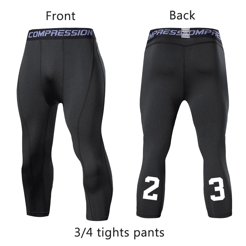 Men's Sports 3/4 Cropped Pants Padded Running Leggings Mens Joggers Elastic  Compressions Sweatpant Football Basketball Trousers - AliExpress