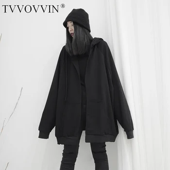 

Loose Loose Fit Pocket Black Brief Oversized Sweatshirt New Hooded Long Sleeve Women Big Size Fashion Tide Spring 2020 1S248Q