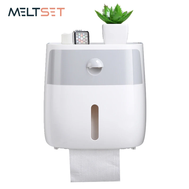 

Waterproof Wall-Mounted Bathroom Tissue Dispenser Paper Towels Storage Drawer Box Creative Kitchen Organizer Holder Storage Rack