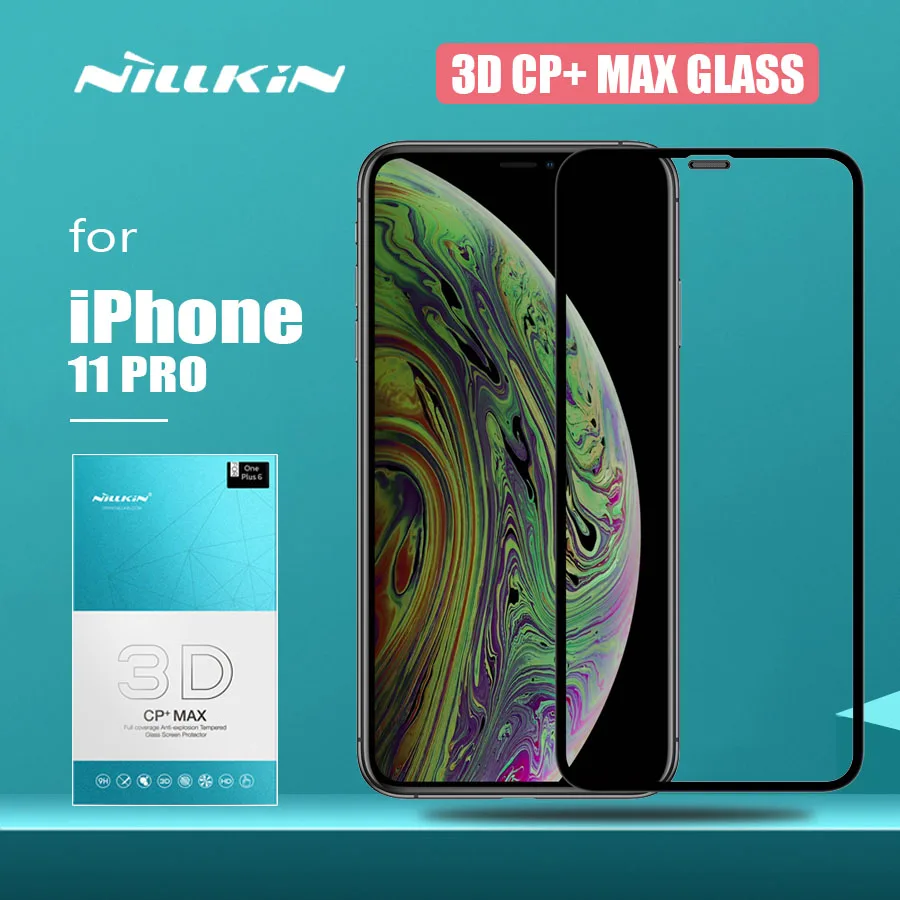 for iPhone 11 Pro Glass Nillkin 3D CP+ Max Full Cover Safety Tempered Glass Screen Protector for iPhone 11 Pro Nilkin Glass Film