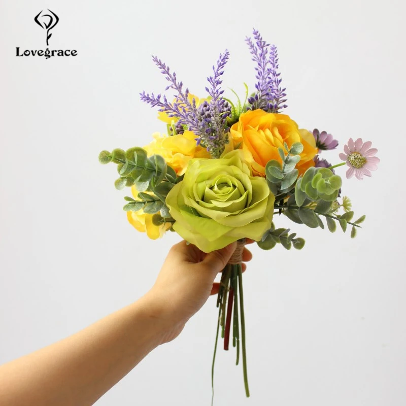 Lovegrace Свадебный букет шелковых роз Свадебные цветы искусственный букет невесты цветы для свадьбы свадебные букеты невесты