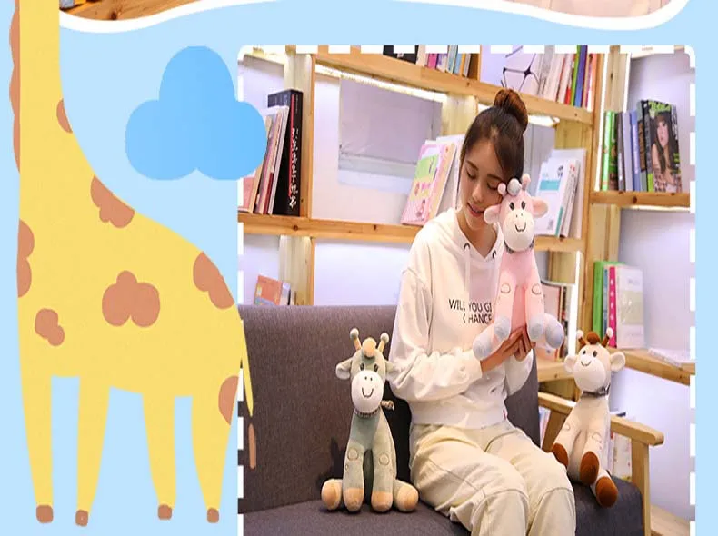 1 шт. пудинг плюшевая игрушка жираф кукла на заказ милый сливовый игрушечный олень долговечный игрушечный олень кукла подушка для отправки девочек дети Epacket