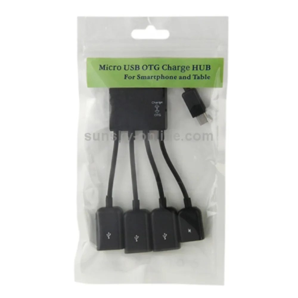 4 порта Micro USB OTG зарядный концентратор Дата кабель 18 см для Samsung Xiaomi huawei Android Tablet