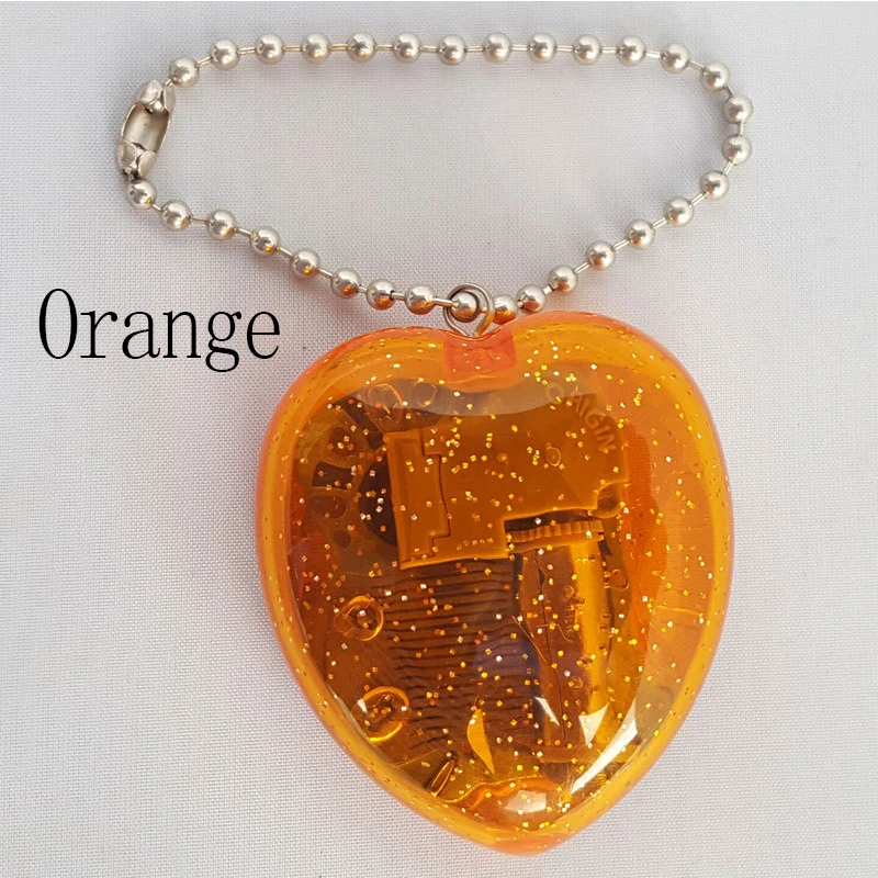 Orange Ключ музыкальная шкатулка акриловое мини-сердце-образный Подарочная музыкальная шкатулка цепочка для ключей для маленьких девочек подарок "Castle In The Sky" Мелодия X - Цвет: Orange