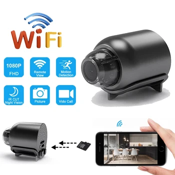 

HD 1080P Wifi Mini Camera Night Version Micro Camera Remote Control Motion Detect Video Recorder Surveillance Security Cam