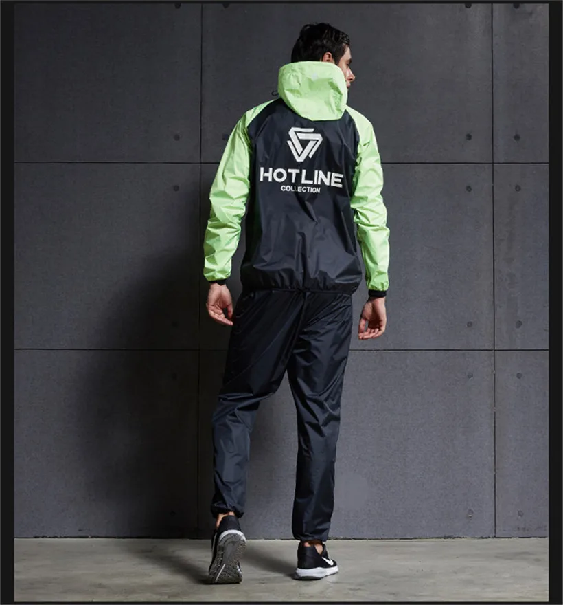 Men Hot Sweat Jacket Running Sauna Jacket Jogging Sports Sportswear Training Fitness Exercise Gym Jacket Clothes Long Sleeve