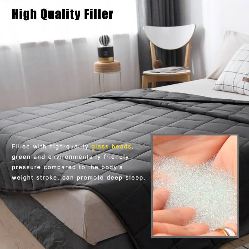 

152X203cm 1-Piece Adult Weighted Blanket For Decompression Sleep Aid Pressure Weighted Sleep Helper for Anxiety Insomnia