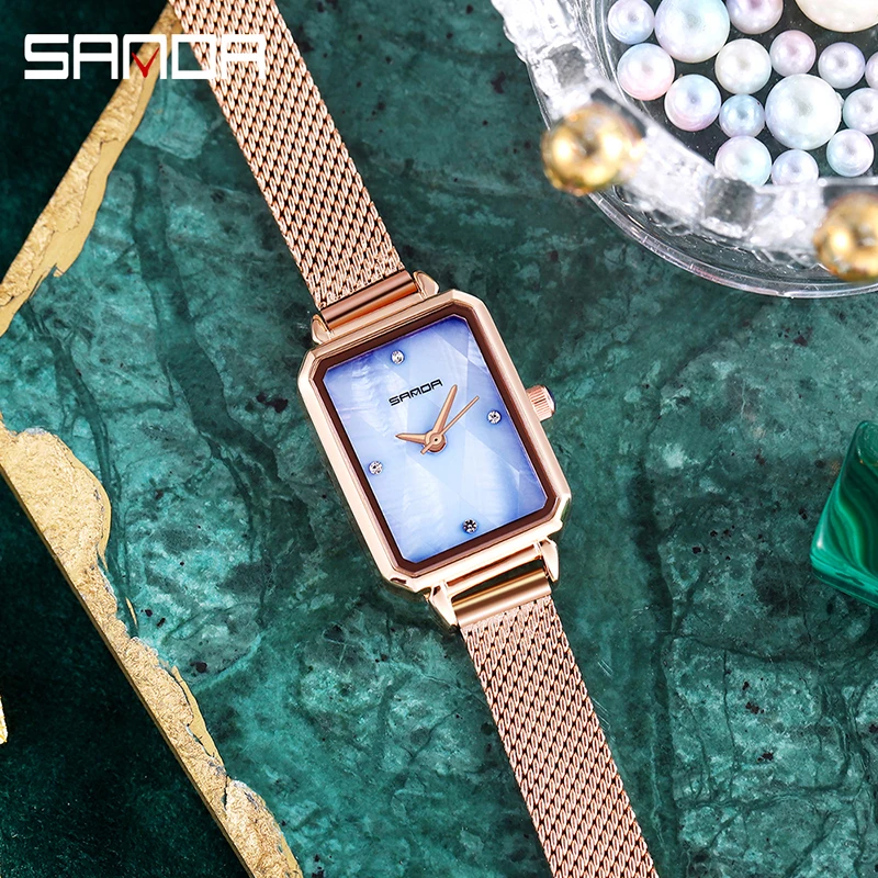 Rectangle Women Fashion Watches Elegant Ladies Quartz Wristwatches Luxury Brand Black Green Female Watch Leather Clock