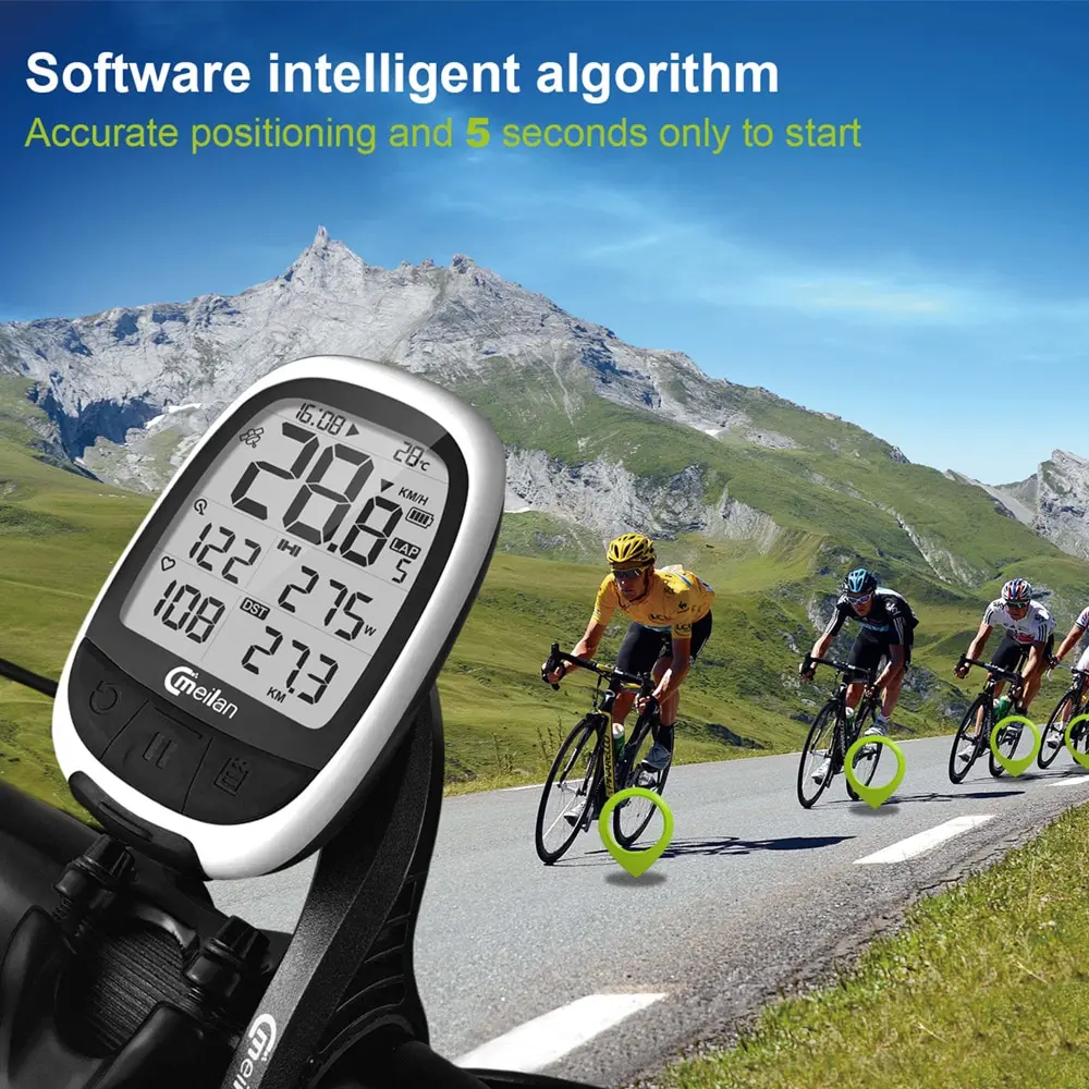

MEILAN M2 GPS Bike Computer Cadence Heart Rate Power Meter Cycling Navigation Computer Bicycle Computer Wireless