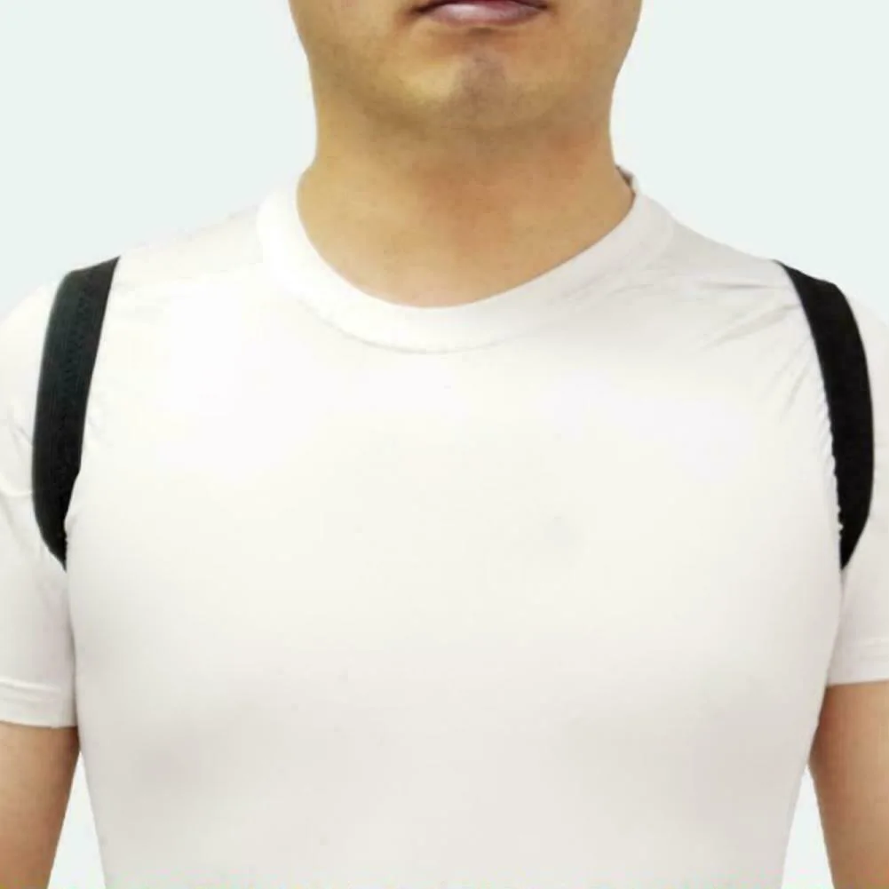 Ортодоксальная осанка невидимый пояс для коррекции спины тонкий защитный плечевой регулируемый для предотвращения Lanky боли для женщин и мужчин позвоночника - Цвет: Черный