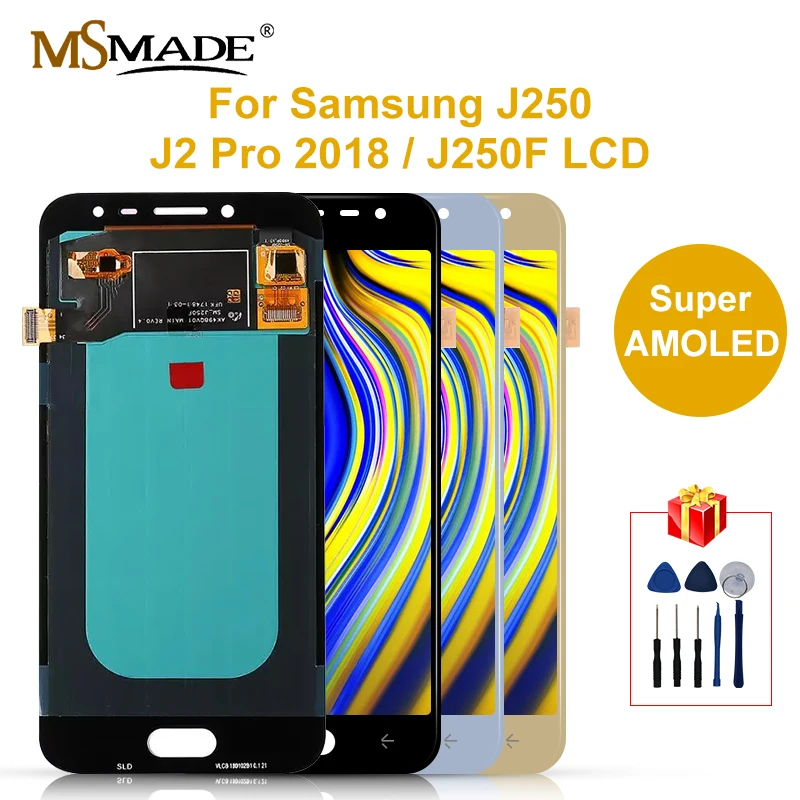 Сменный сенсорный ЖК экран AMOLED для Samsung Galaxy J2 Pro 2018 J250 J250F|Экраны мобильных телефонов| |