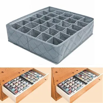 

Bamboo Charcoal Cells Storage Box 30 Slots Adjustable Foldable Drawer Dividers for Baby Clothes, Socks, Underwear, Panties