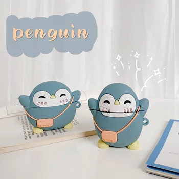

Cartoon Lovely penguin pattern Earphone Case For Apple Airpods Pro 2 1 3D Silicone Protective Cover Cartoon Charging Box Shell