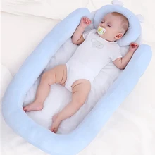 Детская переносная кроватка-гнездо для путешествий, Детская Хлопковая Колыбель для новорожденных, детская люлька-бампер