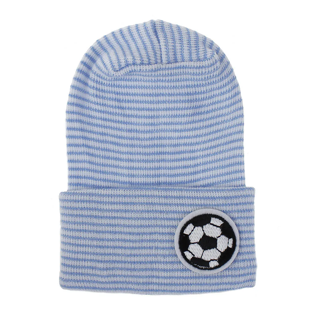 AM0032 football Новые шапки-чалмы с большим бантом для маленьких девочек, шифоновые шапки для новорожденных, розовые и белые шапки с рисунком лисы из мультфильма для новорожденных 0-6 месяцев - Цвет: AM0032 football
