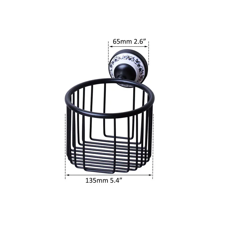 Paper Basket Настенный Черный ORB Санузел полотенце Аксессуары для ванны кольцо стойка туалетная бумага держатель щетки в форме чашки из матового стекла - Цвет: Paper Basket