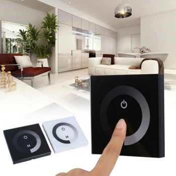 

DC 12V-24V Panel Switch Lights Dimmer Controller UK/EU Wall Mounted Switch Touch Control Suitable For Single Color Light Strip