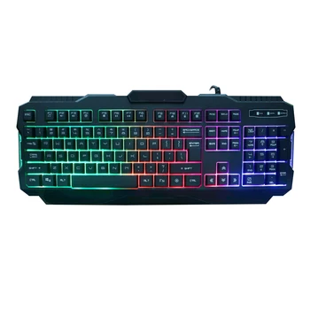 

Gaming Keyboard 19 Buttons Have No Conflict LED Rainbow Backlit Game Keyboard 104 Keys USB Wired Keyboard For Gamer PUBG LOL CS