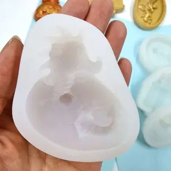 

DIY Dinosaur Egg Fondant Mold Easter Cake Decoration Angel Baby House Horse Pendant Silicone Resin Mold Art Crafts Tools