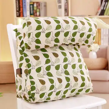 

2Pcs/Set Fashion Detachable Soft Cushions Cotton Linen Triangular Backrest Cushion Back Pillow Waist Cushion for Office Home