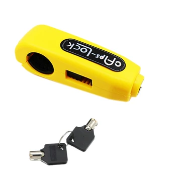 

Universal Motorcycle Lock Scooter Handlebar Lock Brake Throttle Grip Anti Theft Protection Security Locks Yellow