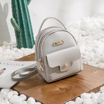 

Women Leather Backpack Mini School bags Women's Cute Panelled Backpacks for Teenage Girls Small famous brand Bag famale luxury