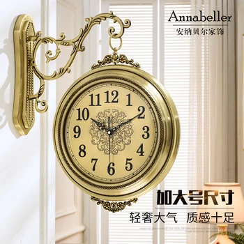 

Double-sided Luxury Wall Clock European Style Large Decorative Creative Wall Clocks Reloj De Pared Home Decor Clocks OO50ZB