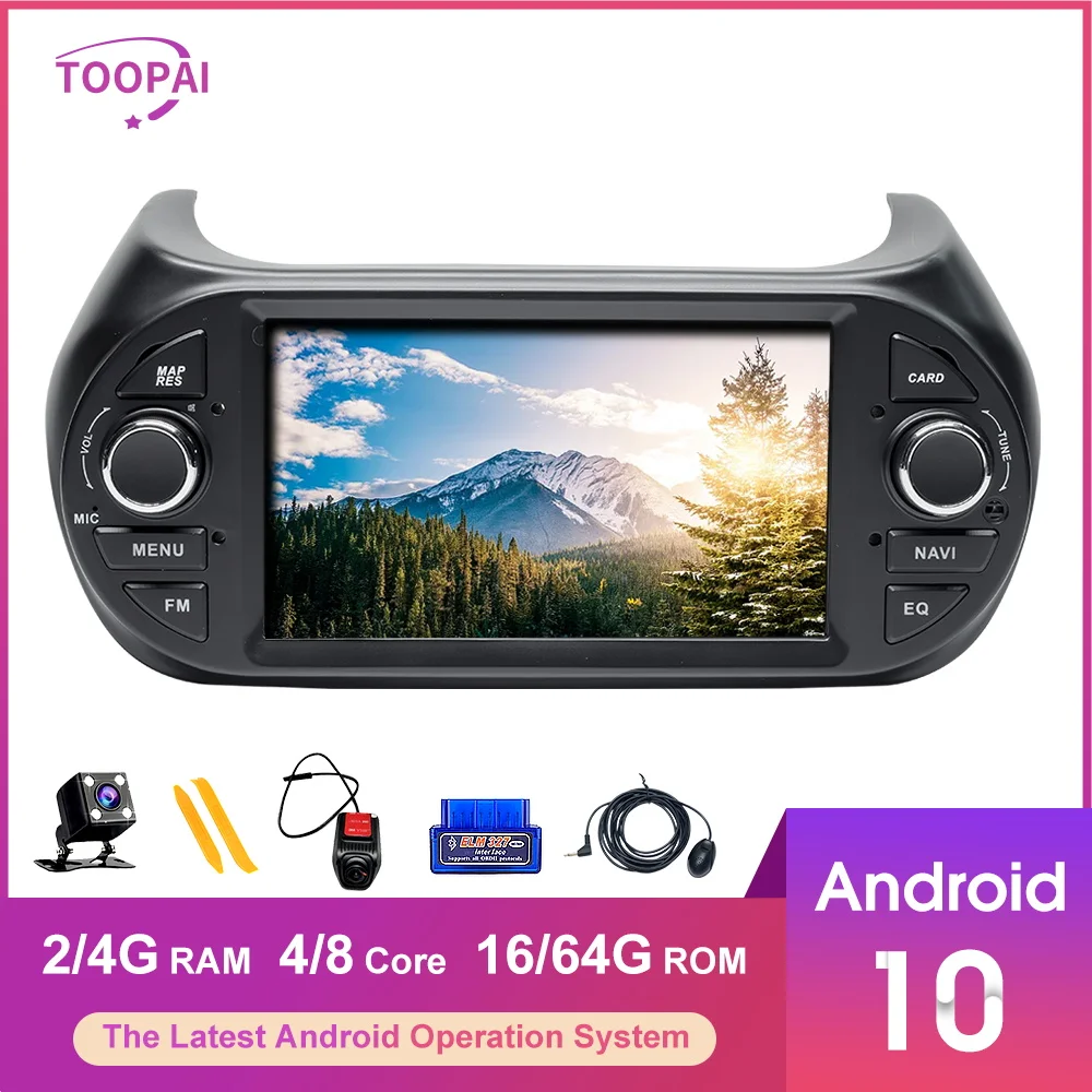 Toopai Android 10 Per Fiat Belgio Qubo Citroen Nemo Peugeot Bipper Navigazione Gps Lettore Multimediale Autoradio Unità Principale