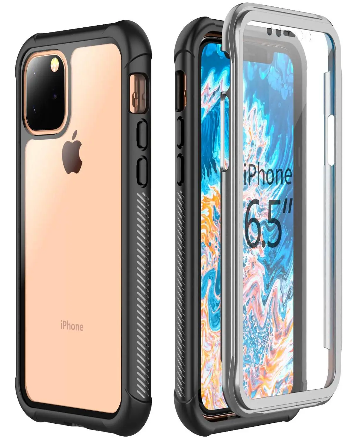 

For iPhone 11 Pro Max Case Built-in Screen 360 Degree Protection Rugged Slim Case Compatible with For iPhone11 6.5inch cases