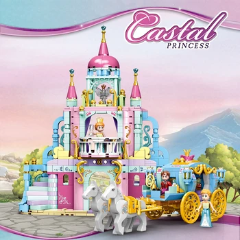 

193~873pcs Princess series Royal Garden Castle Building Block Fountain wedding Scene Cartoon model Toys for Girls Toys for kids