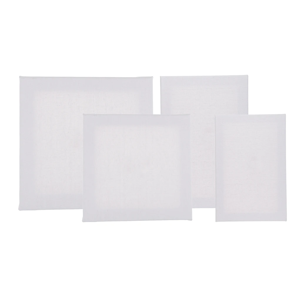 Plain White Square Blank Stretchy Canvas Board Wooden Frame For Artist Oil Painting Acrylic Painting