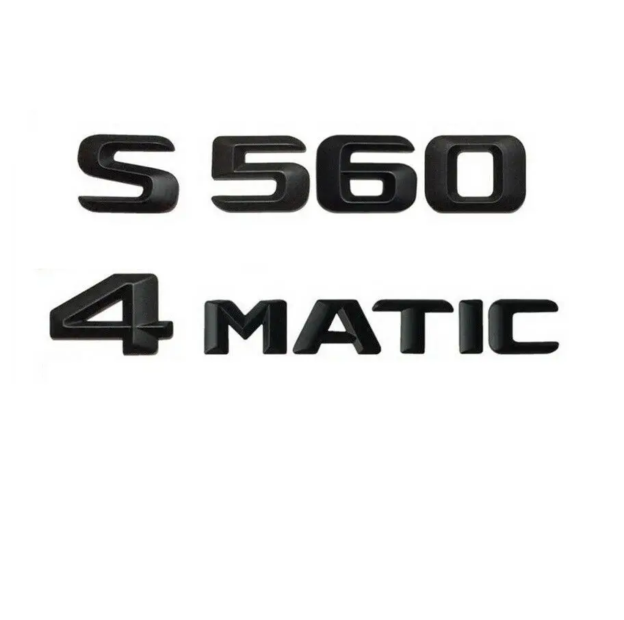 Черный числа буквы багажник эмблема эмблемы значки для Mercedes S560 4matic - Цвет: Matt Black