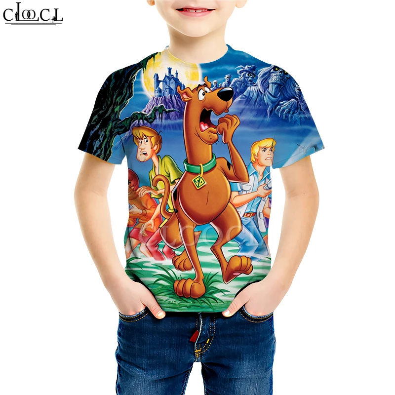 Kids T shirt 0 Футболки для всей семьи с героями мультфильма «Скуби-Ду» классические футболки с 3D принтом в стиле аниме «Собака» для мальчиков и девочек, Забавные топы для малышей, повседневные пуловеры для детей - Цвет: Kids T shirt 0