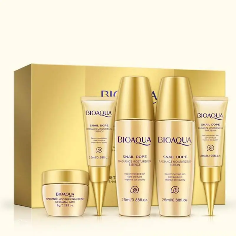 

5pcs BIOAQUA Snail Cream Set Face Serum Whitening Cream Snail Hyaluronic Acid Anti Aging Wrinkle Moisturizing Face Cream