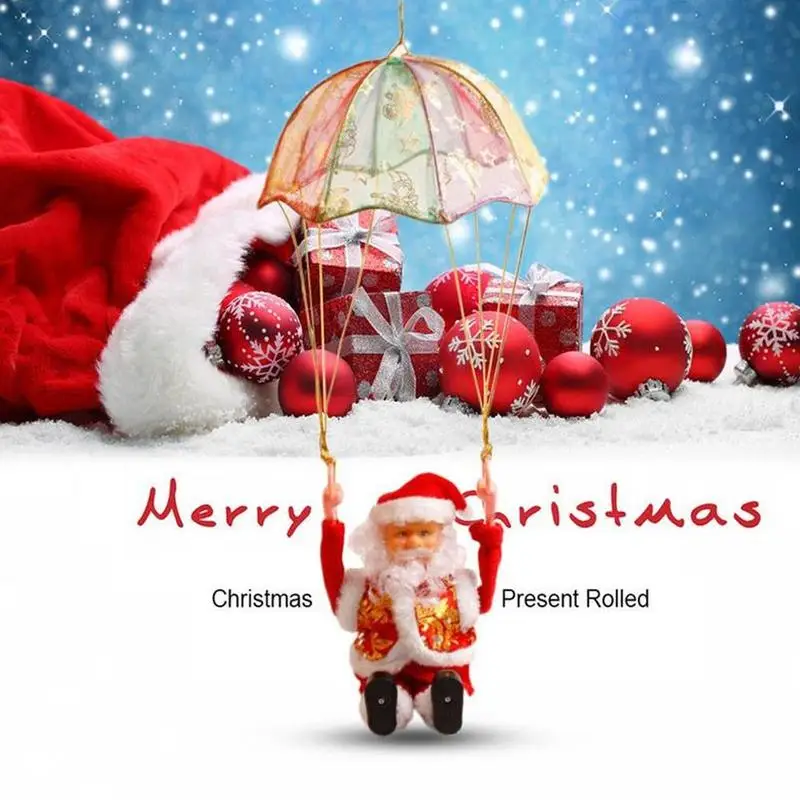 Electric Parachute Santa Claus Plush Creative Toy Plush Electric Tumbling Creative Christmas Gift For Children