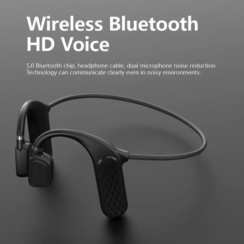 

Bluetooth 5.0 Wireless Earphone IPX5 Waterproof Lightweight HiFi Bone Conduction HD Call Business Sports Earbuds with Microphone
